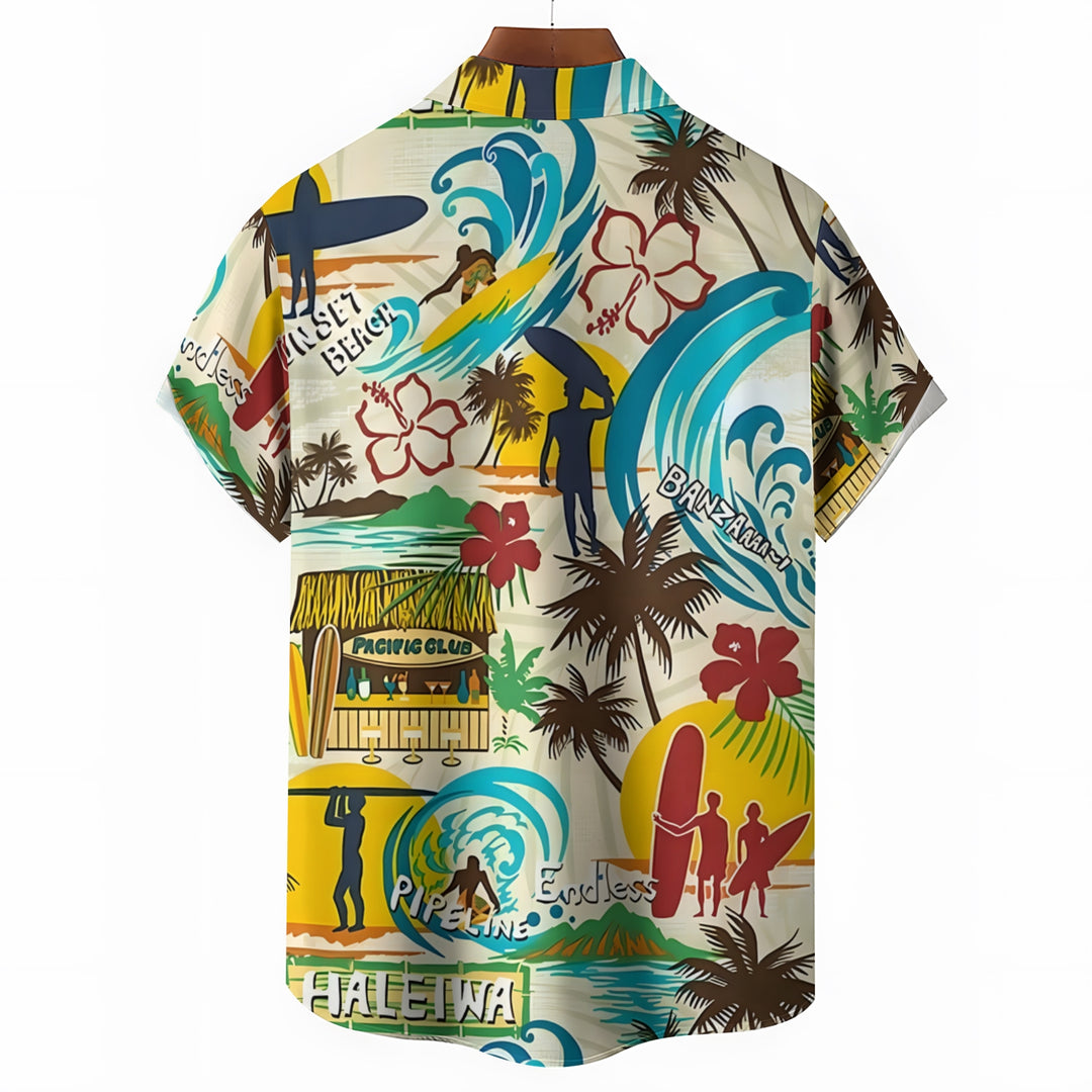 Men's Hawaiian Surf Casual Short Sleeve Shirt 2403000593