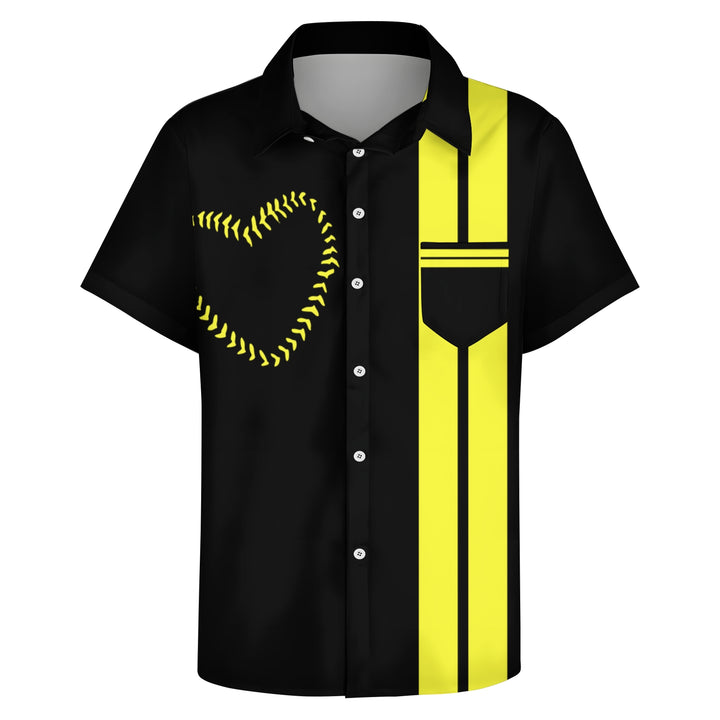 Men's Baseball Elements Casual Short Sleeve Shirt 2403000771