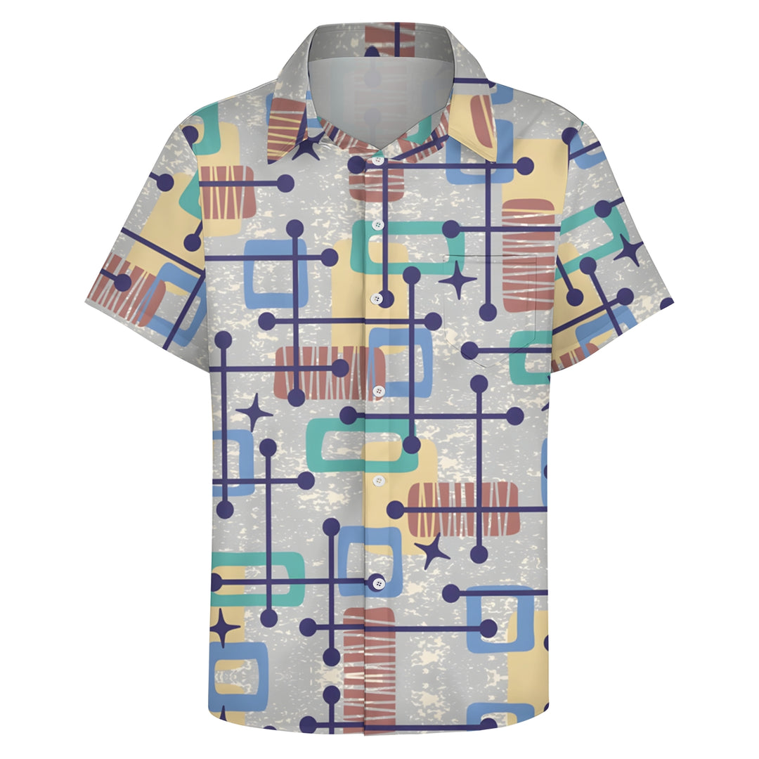 Men's Geometric Art Print Casual Short Sleeve Shirt 2403000485