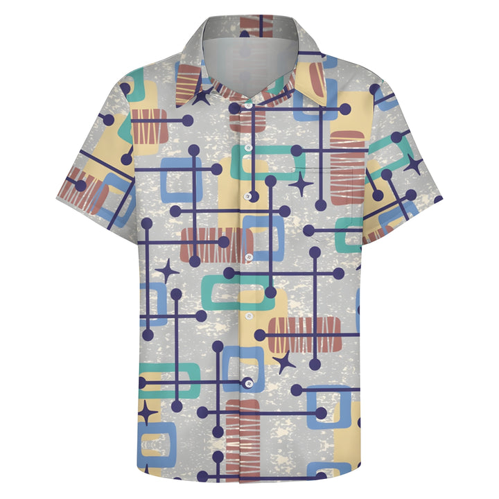 Men's Geometric Art Print Casual Short Sleeve Shirt 2403000485