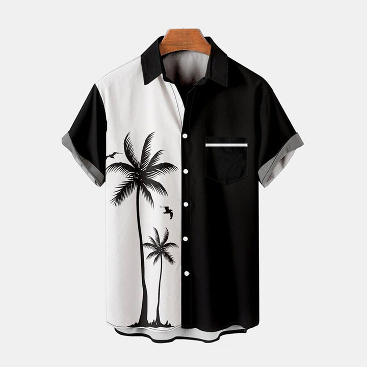 Men's Floral Hawaiian Shirt Short Sleeve Button Down Beach Shirt