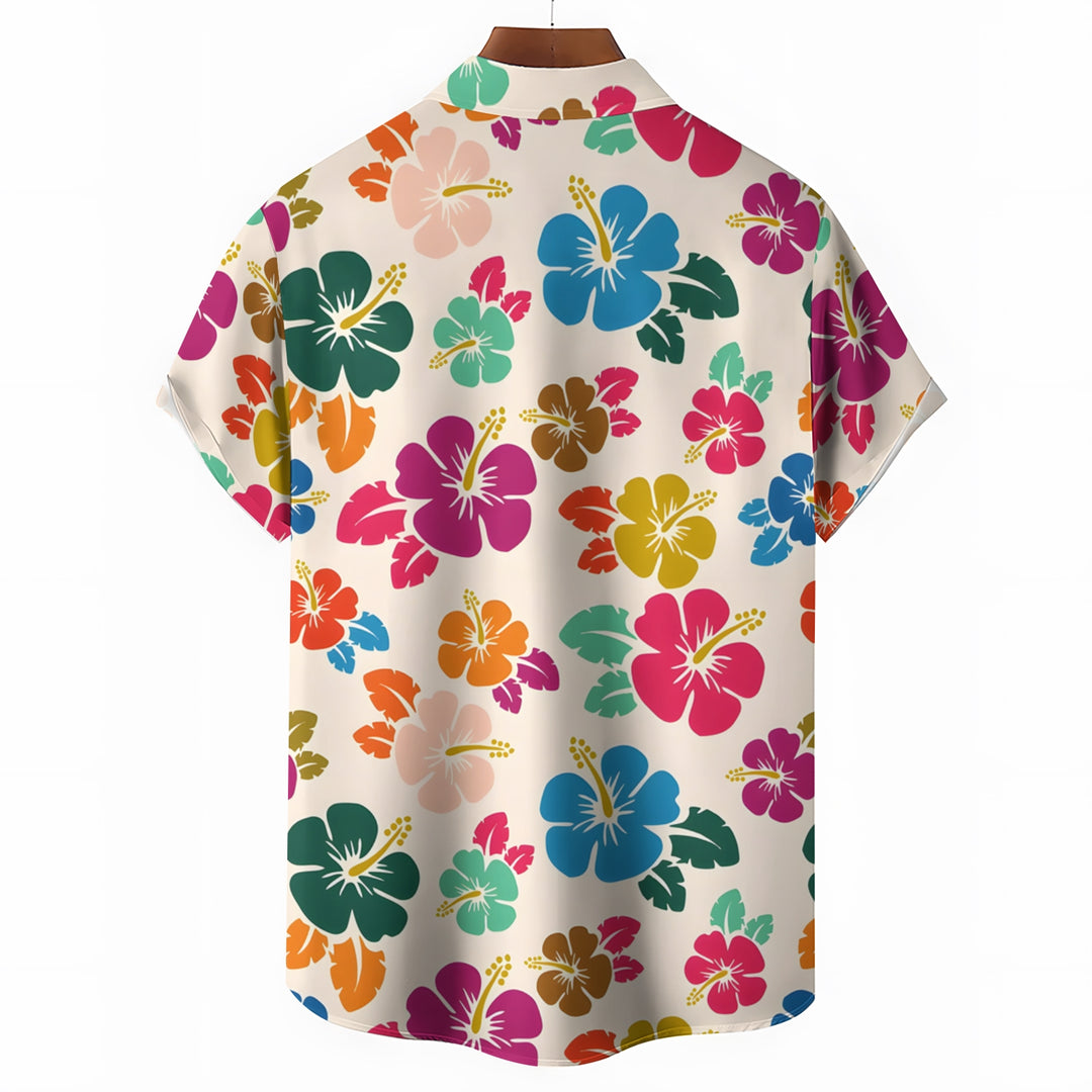 Men's Hawaiian Flowers Casual Short Sleeve Shirt 2404001807