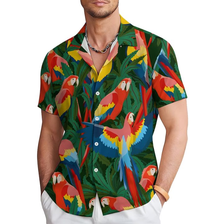 Men's Macaw Casual Short Sleeve Shirt 2410006993