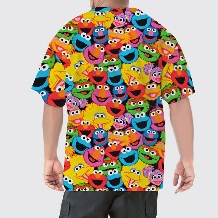 Cartoon Prints Men's Large Size Printed Short Sleeve T-Shirt 2405000662