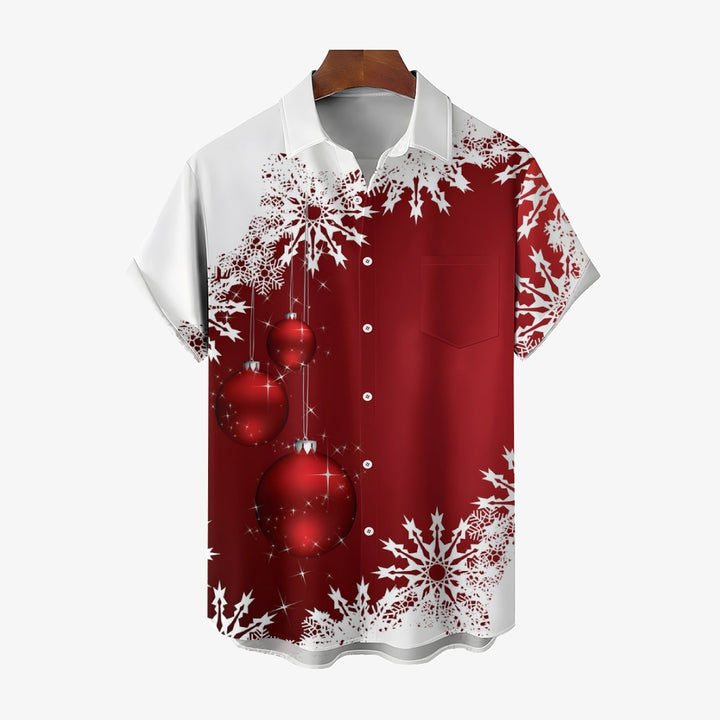 Christmas Ornament Ball Casual Large Size Short Sleeve Shirt 2408003956