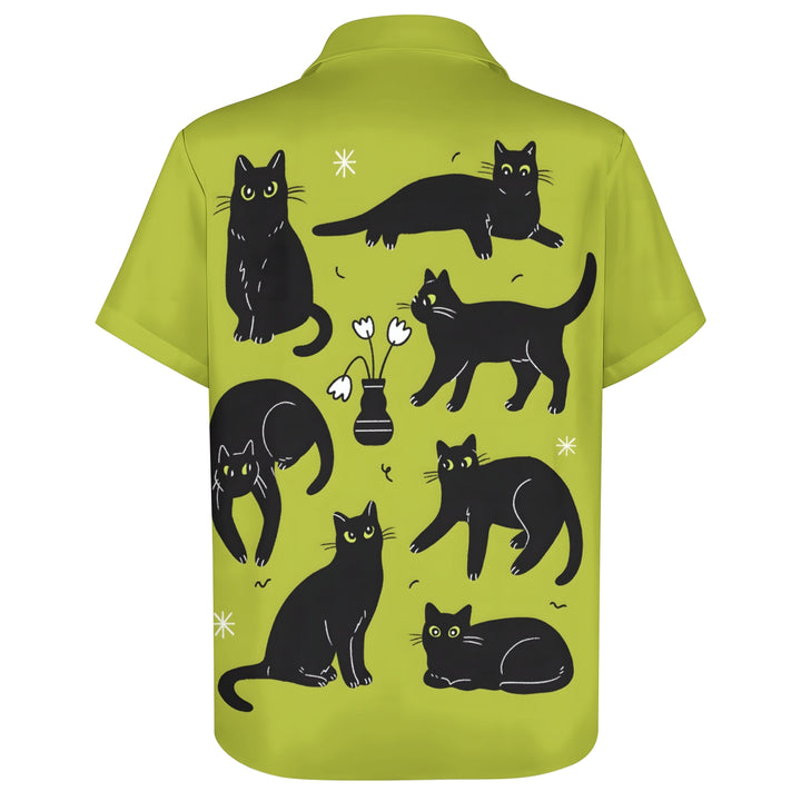 Men's Cats Casual Short Sleeve Shirt 2404000169