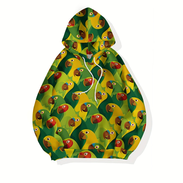 Plue Size Parrot Print Hoodies 2411009511