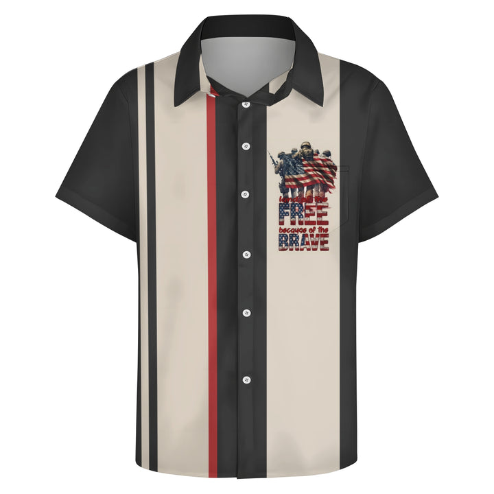 Holiday Memorial Day Soldier American Flag Print Men's Shirt 2403000644