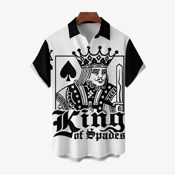 Men's Poker King Casual Short Sleeve Shirt 2410008029