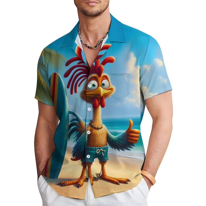 Hawaiian Rooster Surf Casual Short Sleeve Shirt 2409002673