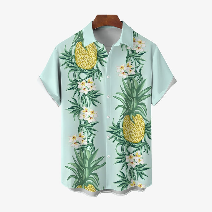 Men's Hawaiian Pineapple Casual Short Sleeve Shirt 2411002001