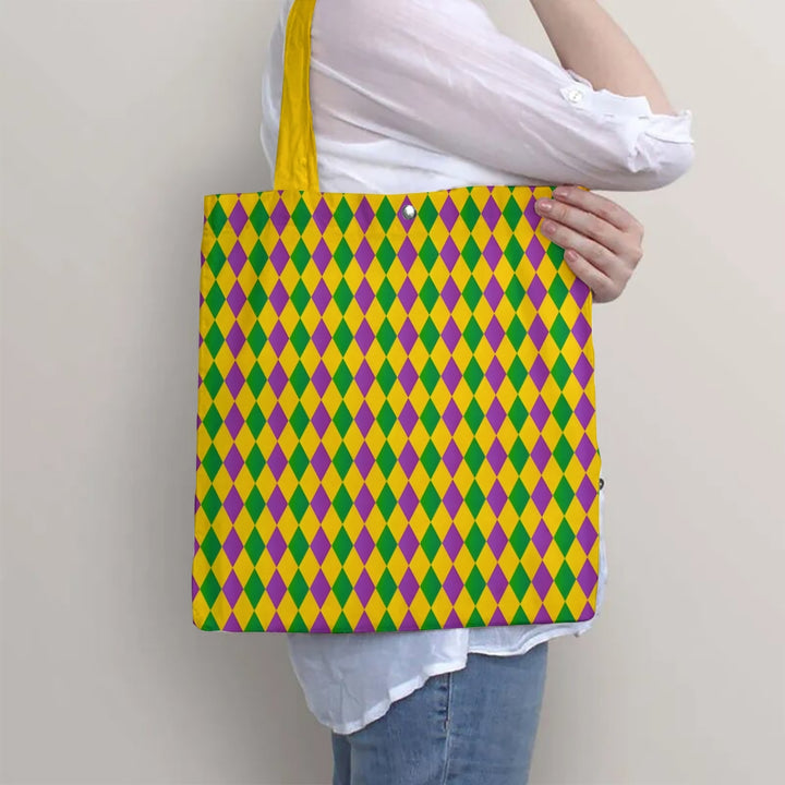 Mardi Gras Printed Sling Bag with Interior Pocket