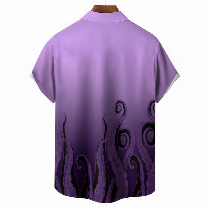 Villain Undersea Witch Cartoon Print Short Sleeve Shirt 2410008196