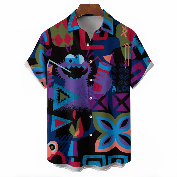 Men's Cartoon Character Casual Short Sleeve Shirt 2404001062