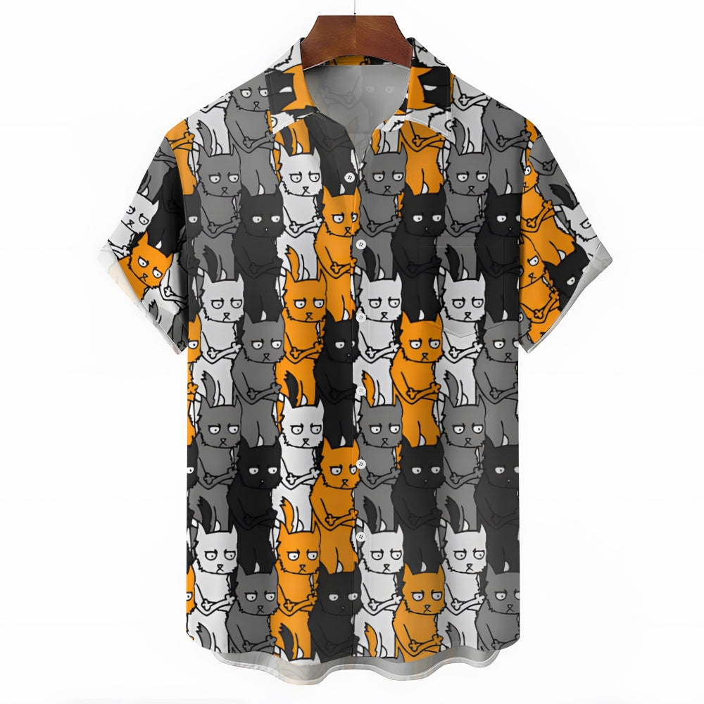 Men's Fun Animal Prints Casual Short Sleeve Shirt 2404001798