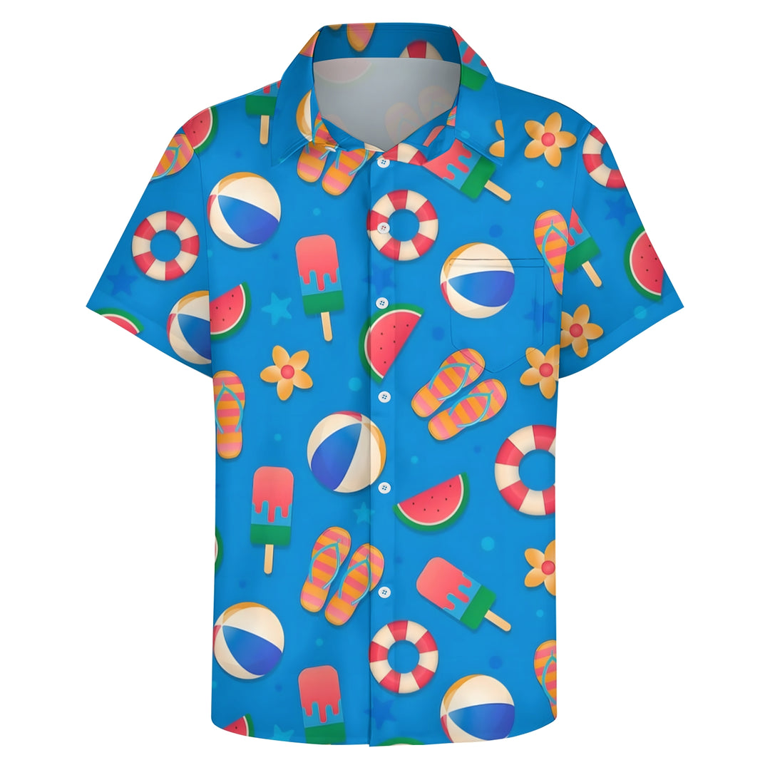 Men's Hawaiian Vacation Casual Short Sleeve Shirt 2404000383