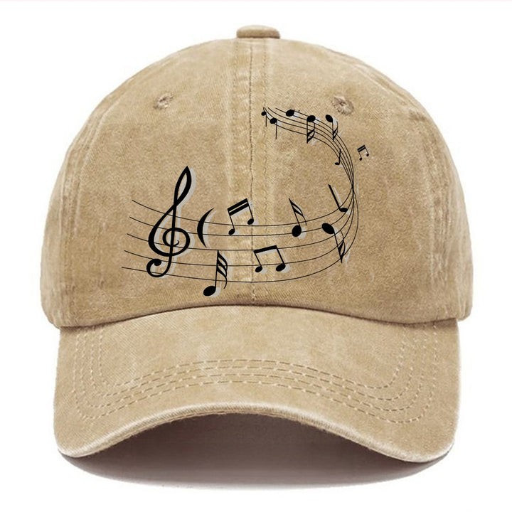 Unisex Vintage Casual Musical Character Washed Cap