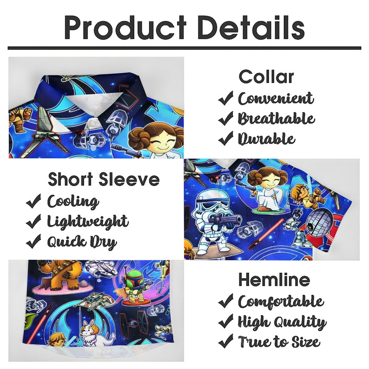 Men's Star Warrior Cartoon Casual Short Sleeve Shirt 2409002245