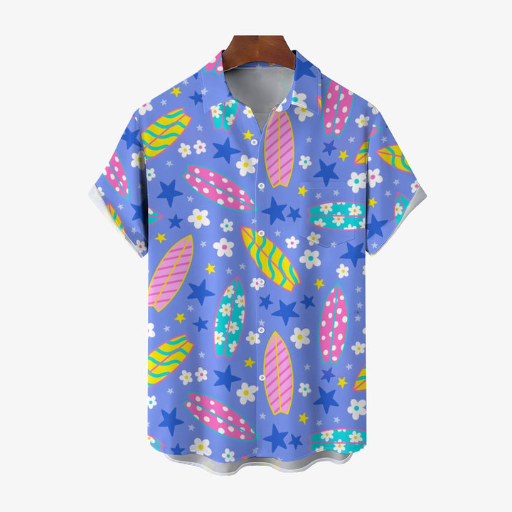 Surfboard Hawaiian Casual Short Sleeve Shirt 2404000285