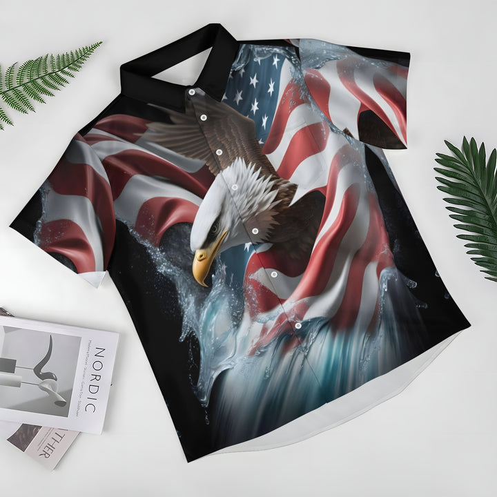 Men's Eagle Patriotism Casual Short Sleeve Shirt 2404000250