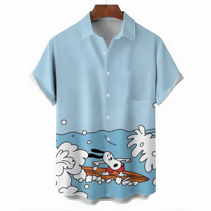 Men's Hawaiian Cartoon Casual Short Sleeve Shirt 2405000209