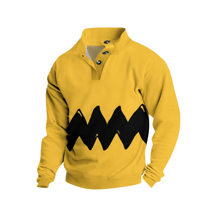 Men's Button Cartoon Character Cosplay Casual Long Sleeve Sweatshirt 2410006863