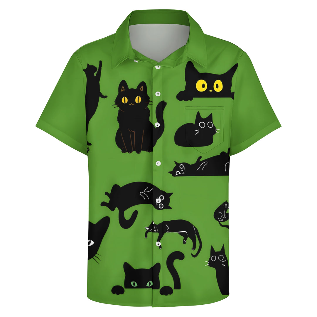 Funny Cats Casual Short Sleeve Shirt 2404000172