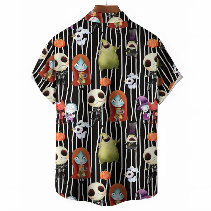 Cartoon Character Halloween Casual Large Size Short Sleeve Shirt 2407004411