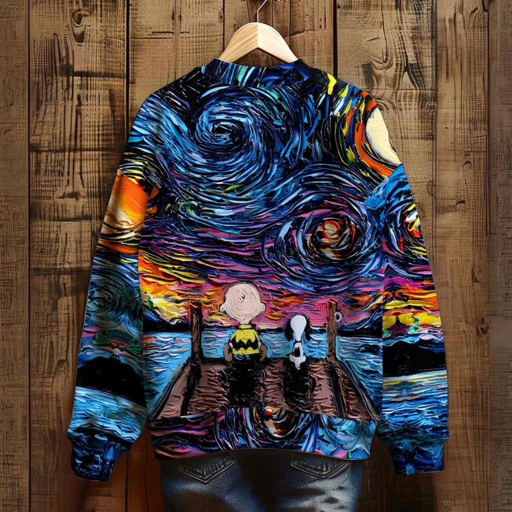 Starry Sky Cartoon Character Unisex Sweatshirt