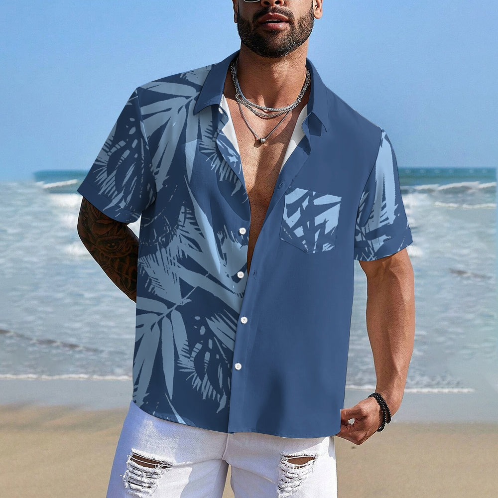 Men's Tropical Plant Vacation Oversized Short Sleeve Shirt 2410007981