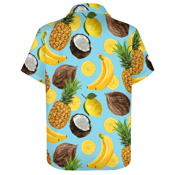 Men's Hawaiian Fruit Print Casual Short Sleeve Shirt 2403000909