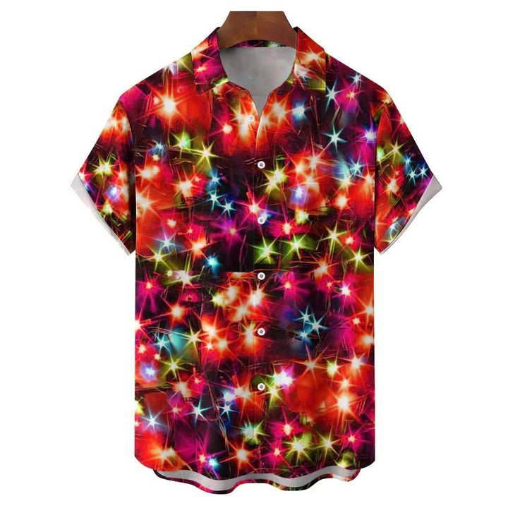 Men's String Light Print Short Sleeve Shirt 2310000675