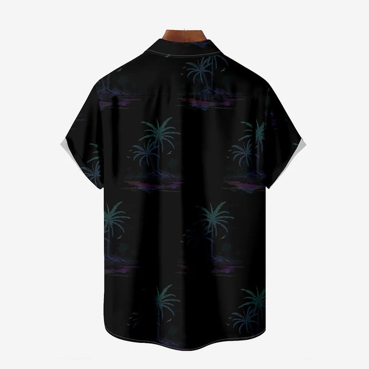 Men's Hawaiian Parrot Print Casual Oversized Short Sleeve Shirt