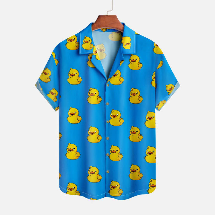 Little Yellow Duck Fun Print Casual Large Size Short-Sleeved Shirt