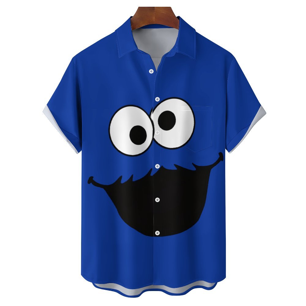 Casual Short-Sleeved Shirt Worn By Cartoon Characters With Friends 2401000301