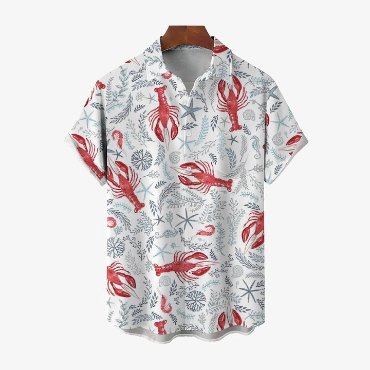 Men's Lobster Casual Short Sleeve Shirt 2401000369