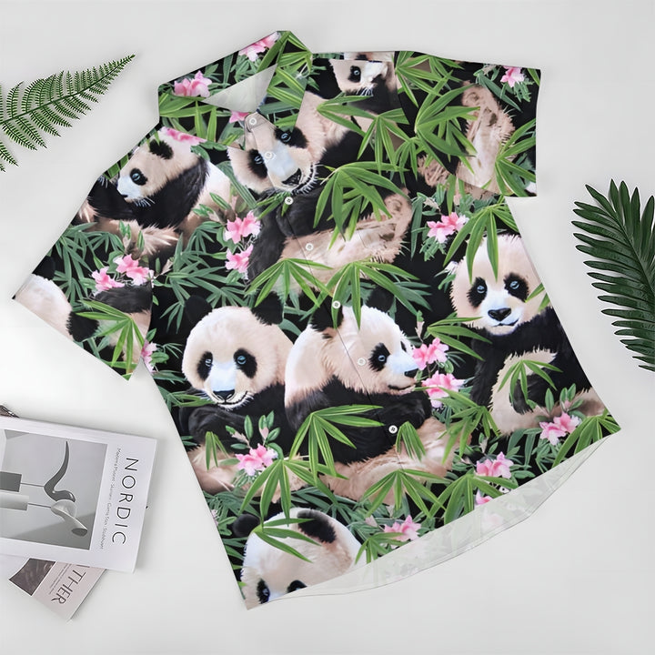 Panda Bamboo And Flowers Casual Shirt 2412006955