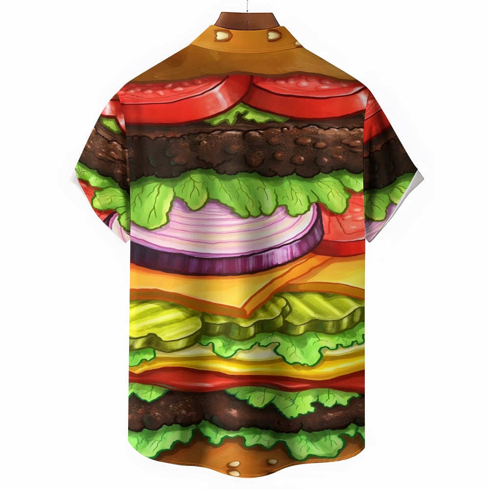 Delicious Burger Casual Short Sleeve Shirt 2410004441