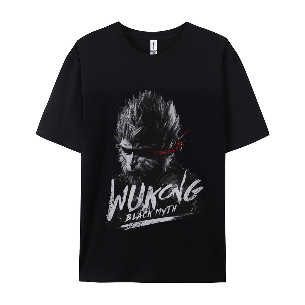 Black Mythology Wukong Printed Crew Neck Short Sleeve T-Shirt 2408007683