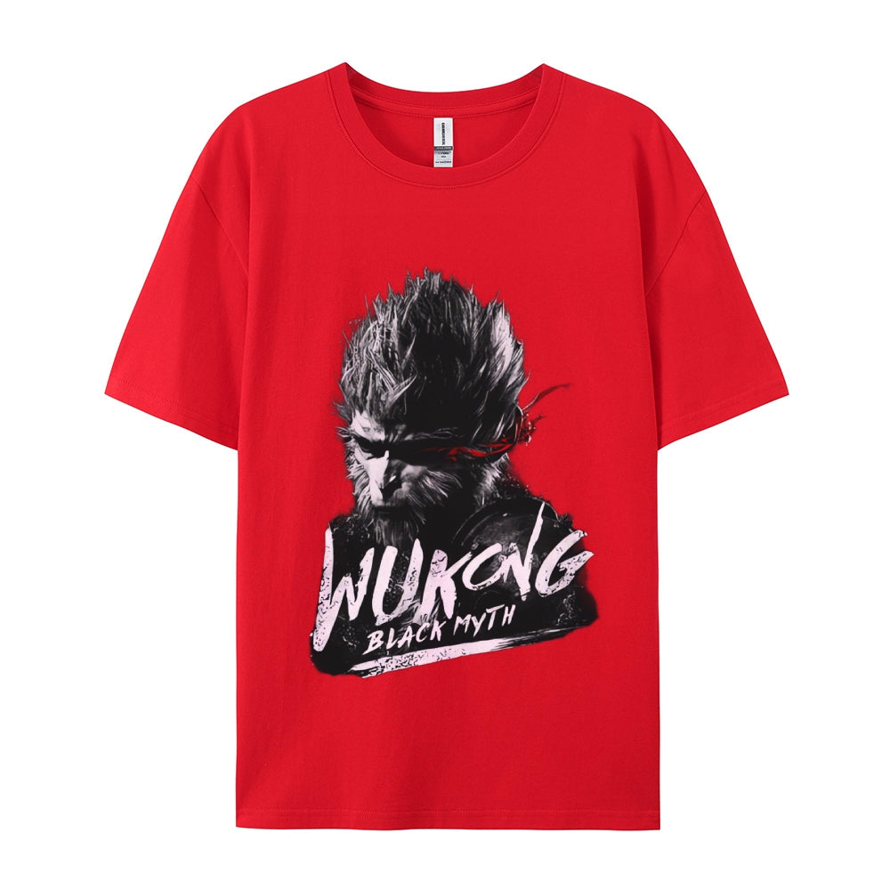 Black Mythology Wukong Printed Crew Neck Short Sleeve T-Shirt 2408007683