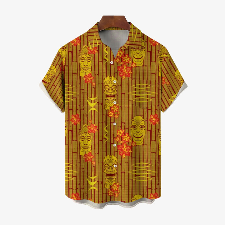 TIKI ART Casual Short Sleeve Shirt 2408004190