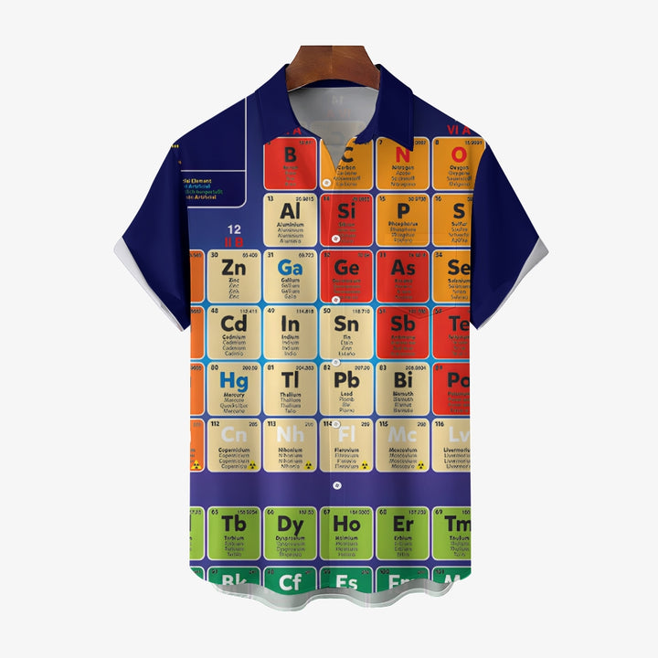 Men's periodic table print short sleeve shirt 2408005741