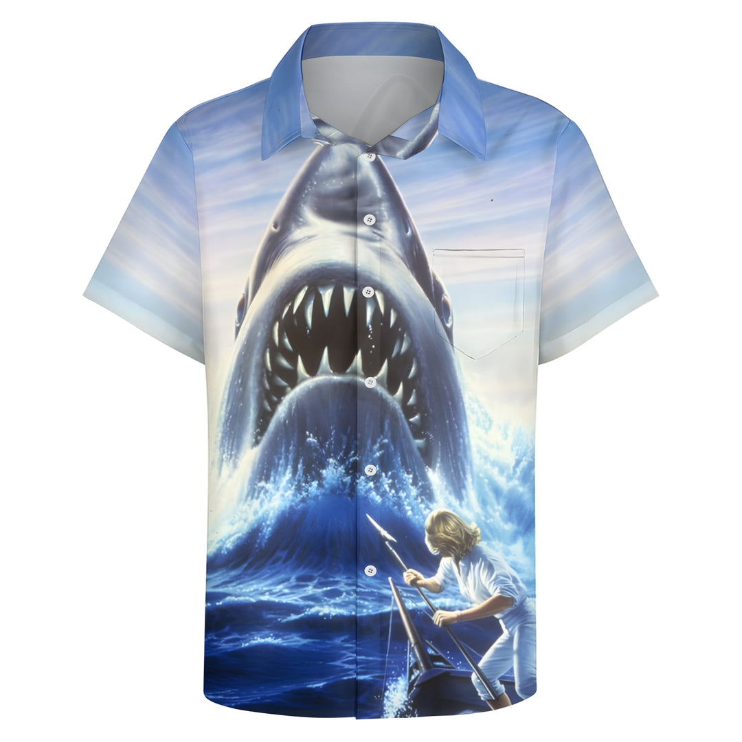Men's Shark  Short Sleeve Shirt 2404001797