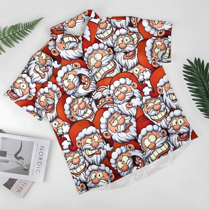 Christmas Santa Claus Cartoon Short Sleeve Shirt 2409006114