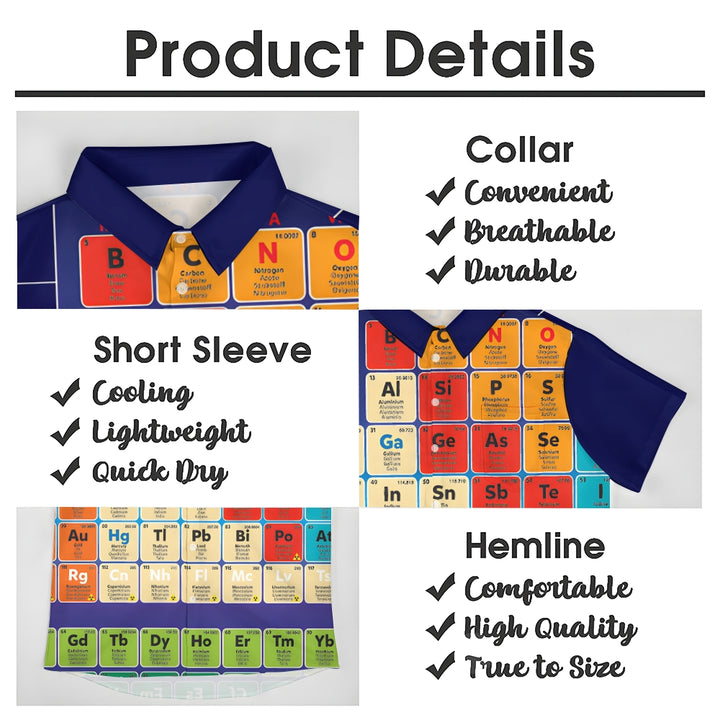 Men's periodic table print short sleeve shirt 2408005741