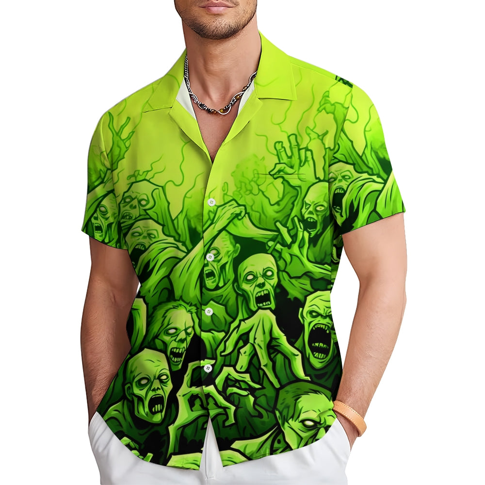 Men's Horror Zombie Prints Short Sleeve Shirt 2410009292