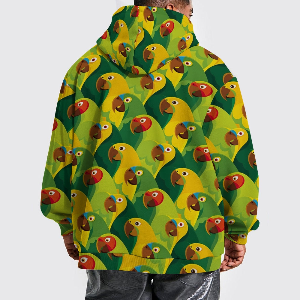 Plue Size Parrot Print Hoodies 2411009511