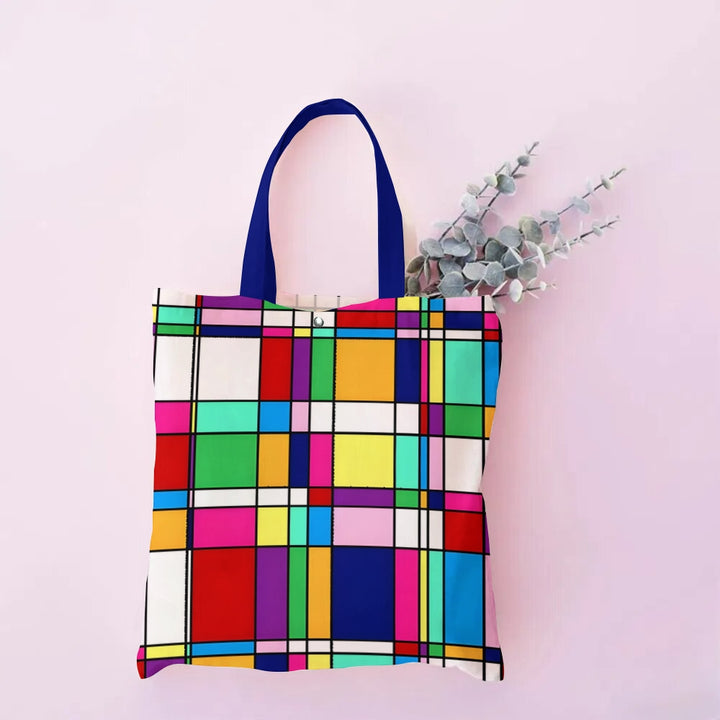 Unisex Geometric Print Simple Fabric Bag With Inner Pocket