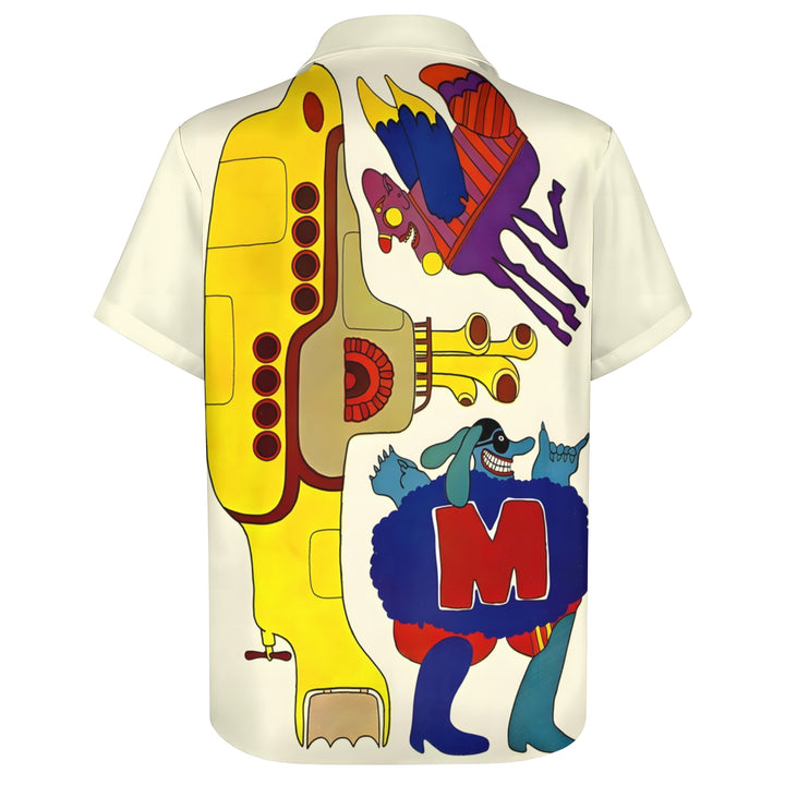 Yellow Submarine Music Casual Short Sleeve Shirt 2404001703