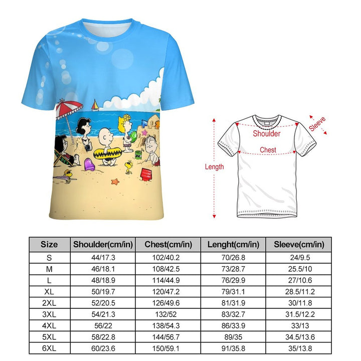 Men's Casual Cartoon Vacation Beach Printed Long Sleeve Shirt 2401000037